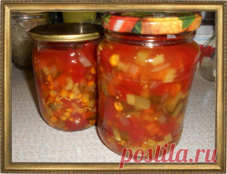 ОВОЩНОЙ САЛАТ С КУКУРУЗОЙ.