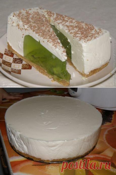 Желейный тортик из киви и сметаны без выпечки | Ваши любимые рецепты