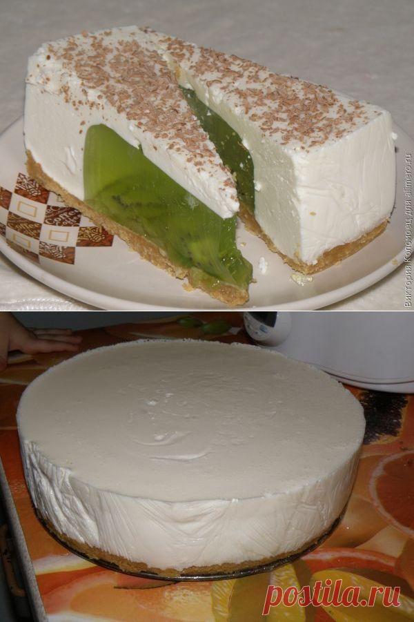 Желейный тортик из киви и сметаны без выпечки | Ваши любимые рецепты