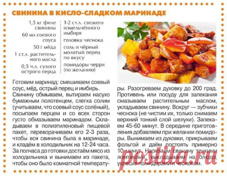 Свинина в кисло-сладком маринаде