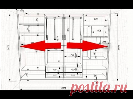 Встроенный шкаф купе в комнате с кривыми стенами