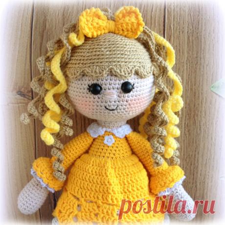 PDF Солнечная девочка Солей крючком. FREE crochet pattern; Аmigurumi doll patterns. Амигуруми схемы и описания на русском. Вязаные игрушки и поделки своими руками #amimore - большая кукла, куколка, девочка.