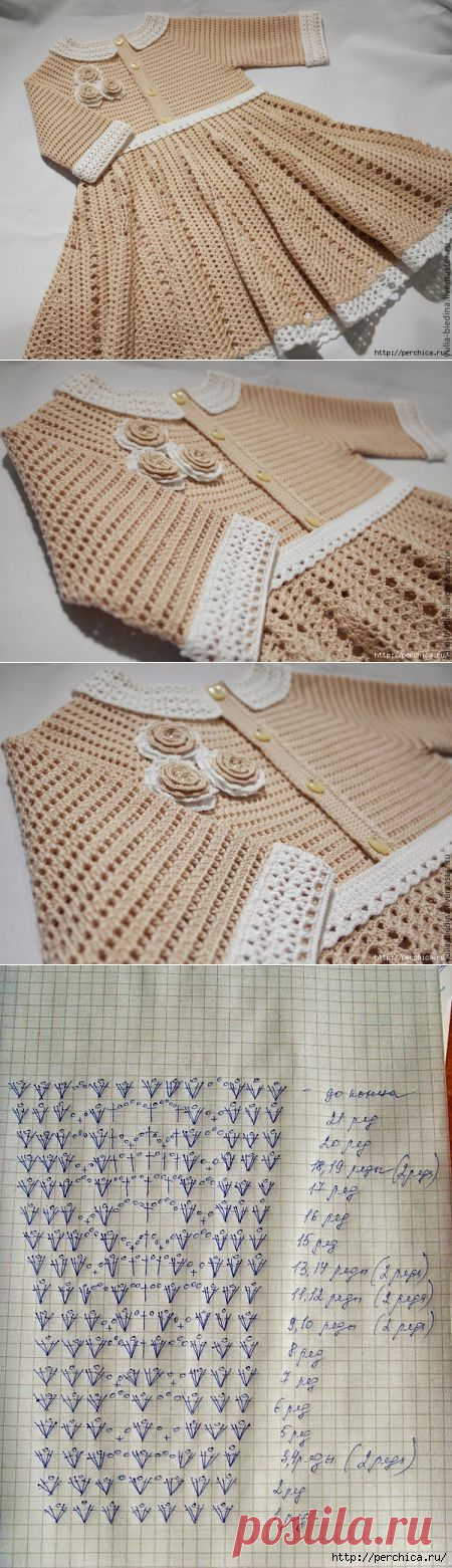 Платье для девочки связанное крючком