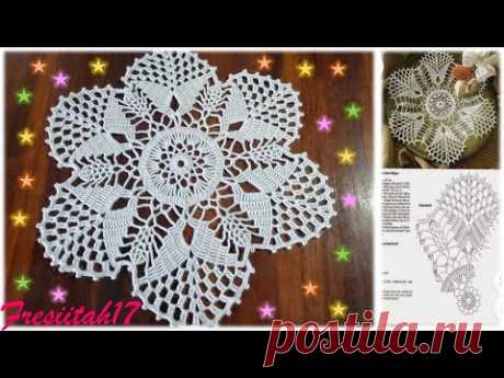 Tapete de14 hileras con varios tipo de varetas a crochet (diámetro aprox. 45 cm)