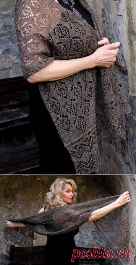 Палантин с широкой каймой Summer Stole | Knitting club // нитин клаб
