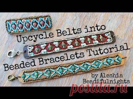 Upcycle Belts into Beaded Bracelets Tutorial