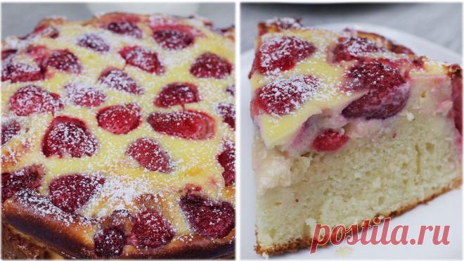 Нежный Творожно-Клубничный пирог. Настоящий летний рецепт | Рекомендательная система Пульс Mail.ru
