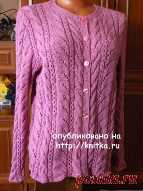 Вязаный спицами женский жакет. Работа Марины Ефименко, Вязание для женщин