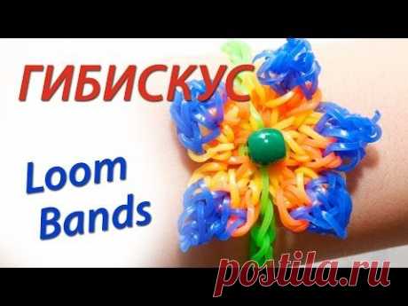 Как сделать Гибискус из Loom Bands! Hibiscus Bracelet. Урок 19 - YouTube