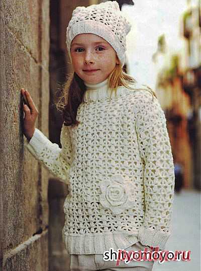 Детские шапочка и кофточка, связанные спицами и крючком. Описание и схемы бесплатно/Для детей/Вязание/Статьи / Шитье, вязание, рукоделие, бисероплетение