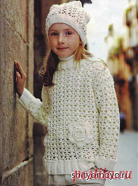 Детские шапочка и кофточка, связанные спицами и крючком. Описание и схемы бесплатно/Для детей/Вязание/Статьи / Шитье, вязание, рукоделие, бисероплетение