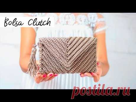 Bolsa de crochê - Bolsa carteira estilo envelope - Crochet bag - YouTube