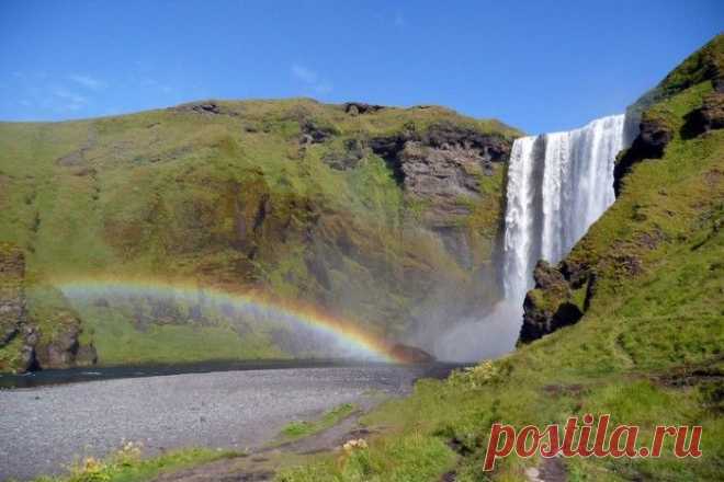 Безумно красивый популярный водопад Скоугаффос
