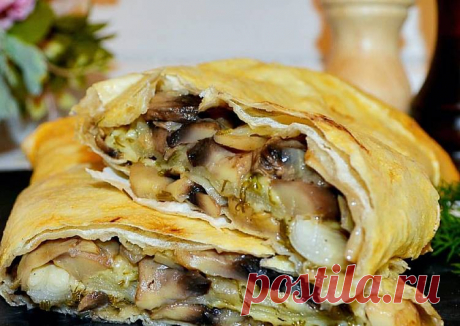 Рулет из лаваша с грибами - пошаговый рецепт с фото. Автор рецепта Ирина . - Cookpad