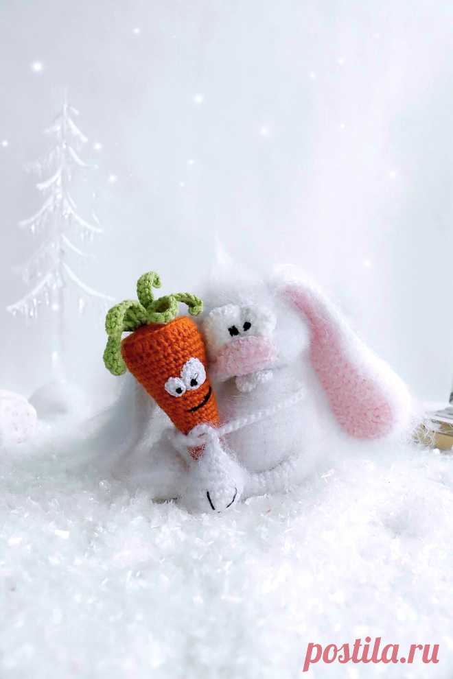 PDF Заяц (Магнит) крючком. FREE crochet pattern; Аmigurumi animal patterns. Амигуруми схемы и описания на русском. Вязаные игрушки и поделки своими руками #amimore - маленький зайка, заяц, зайчик, кролик, зайчонок, крольчонок.