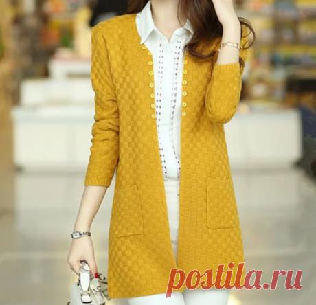 Два элегантных жакета с карманами спицами 
№ 1



№ 2