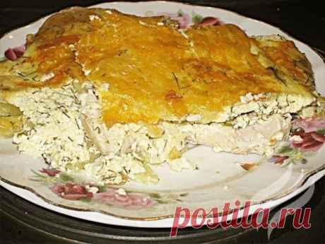 картофельная запеканка с курицей.