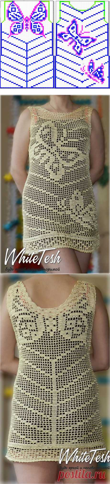 Платье-туника с бабочками