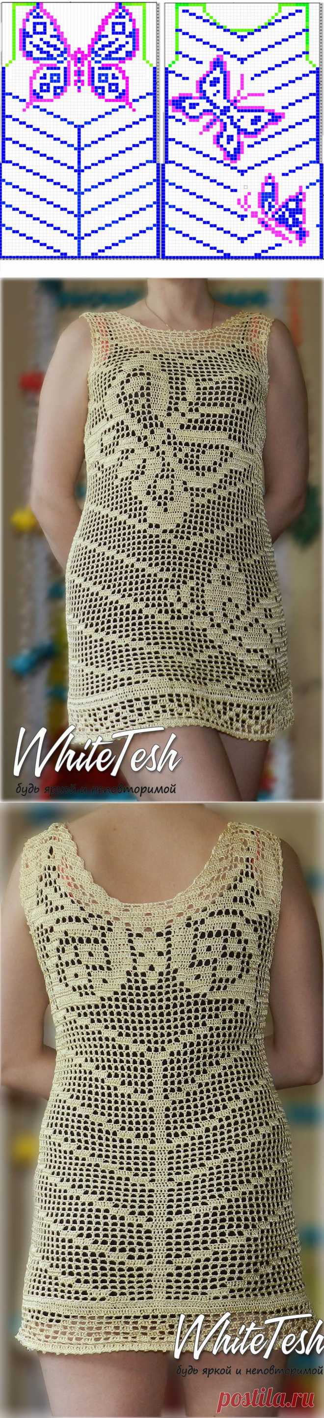 Платье-туника с бабочками