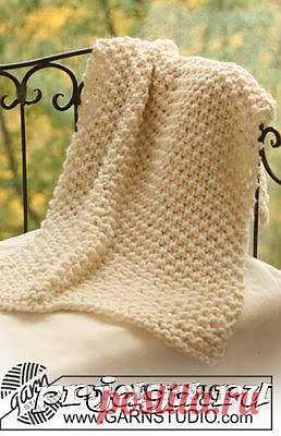 Детский плед из толстой пряжи от Drops