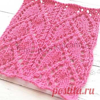 Красивый ажурный узор спицами, схема узора - Самые красивые узоры спицами