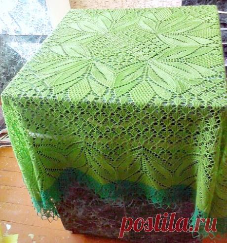 Скатерть спицами