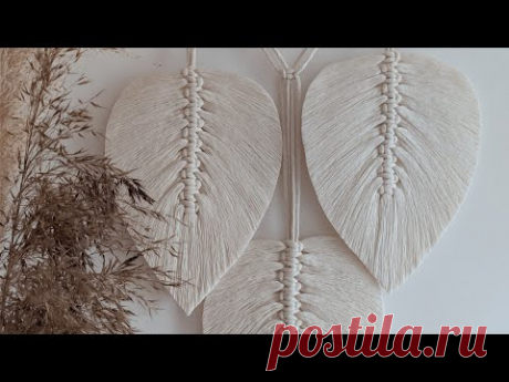 BohoPracownia -  Makramowe pióro / liść #tutorial - Macrame feather / leaf #DIY