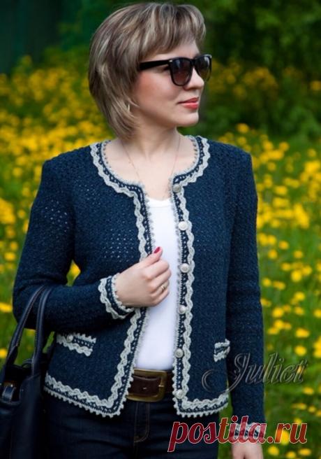 Кардиганы Шанель крючком со схемами, интересная подборка, не проходите мимо! | Ольга Прилуцкая, вязание. | Дзен
