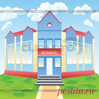 Современное здание школы | Векторный клипарт | CLIPARTO