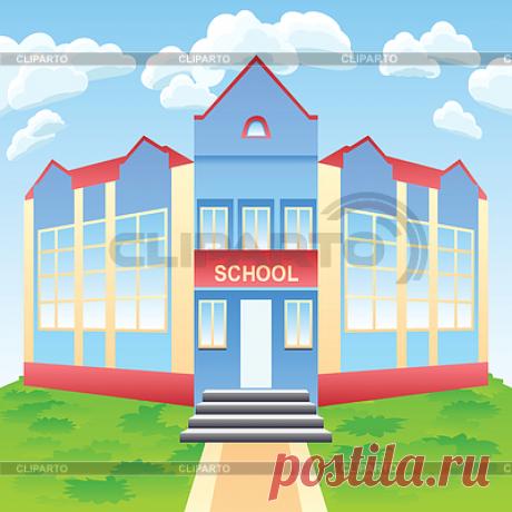 Современное здание школы | Векторный клипарт | CLIPARTO