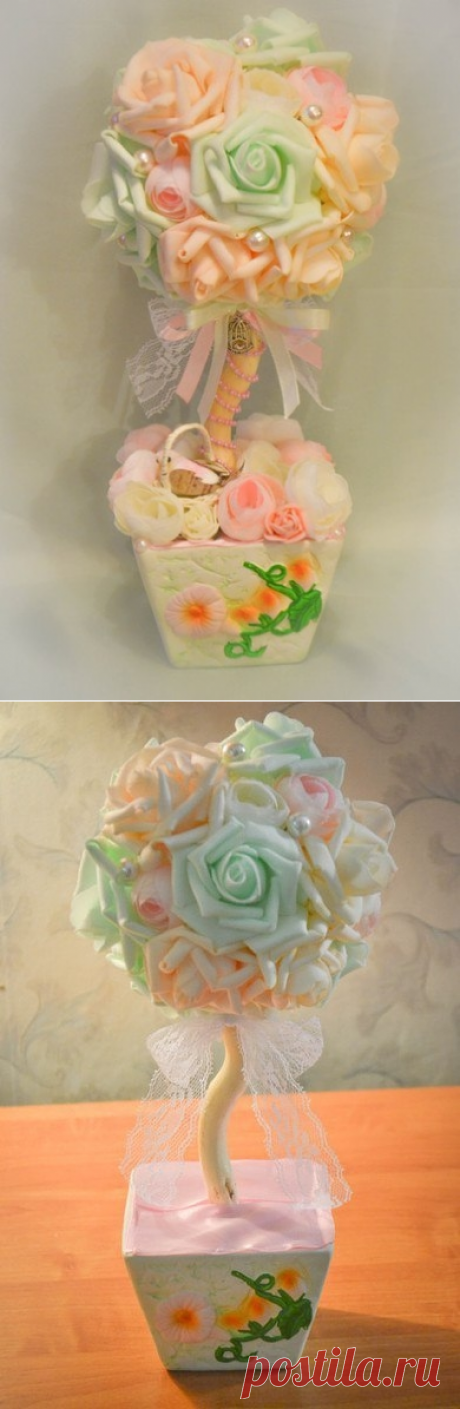 Топиарий из искусственных цветов