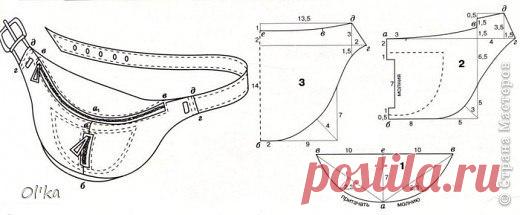 выкройка поясной сумки из кожи - Поиск в Google