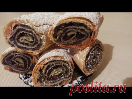 Штрудель  с маком. Strudel with poppy seeds.