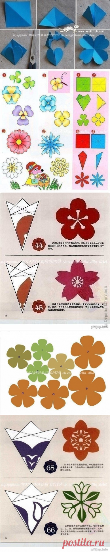 Разные способы вырезания цветов