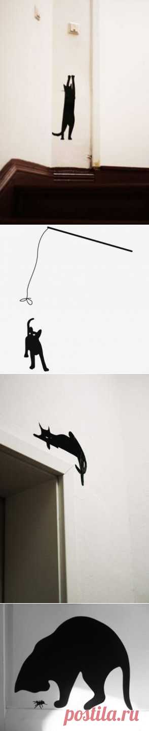 Кошаки вокруг нас:) и на стенах тоже - Cat on the wall » Всё охуенно ړײ) Рекламная пауза