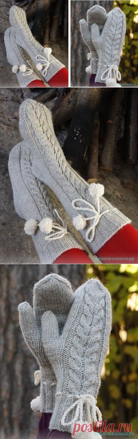 Носочки и варежки спицами. — Красивое вязание