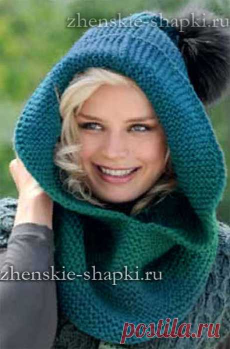 Вязаный капюшон спицами с описанием