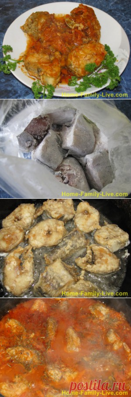 Минтай в томатной подливке/Сайт с пошаговыми рецептами с фото для тех кто любит готовить