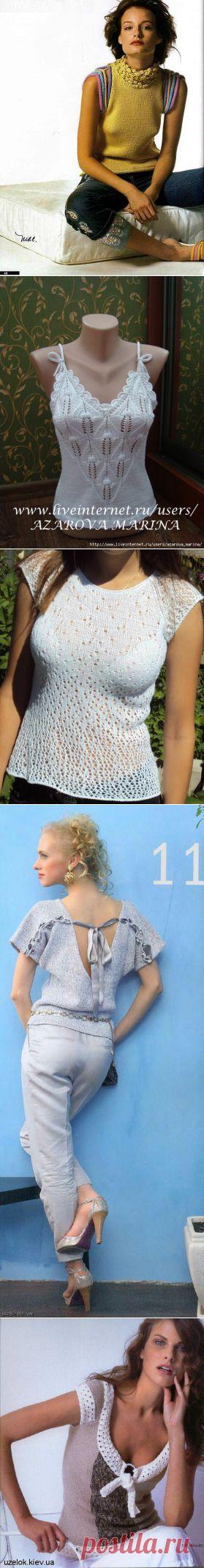 Топы спицами. Подборка 12