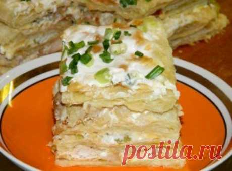 Закусочный слоеный торт