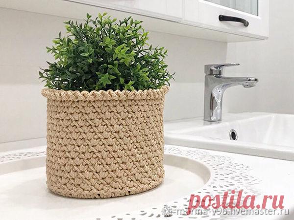 Мастер-класс : Вяжем стильную интерьерную корзину | Журнал Ярмарки Мастеров