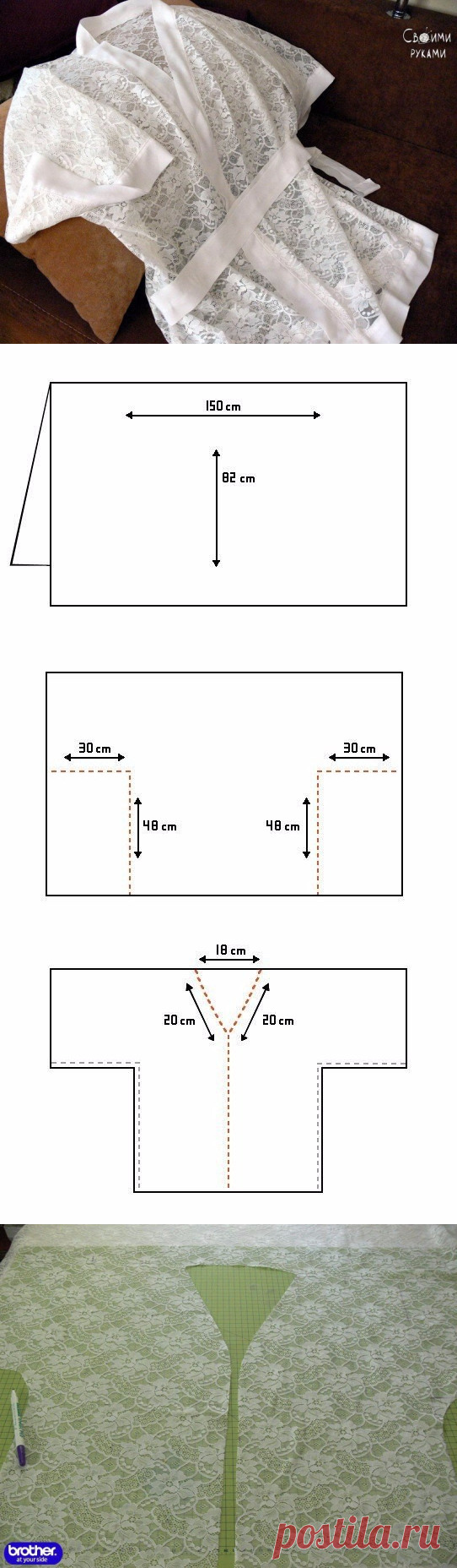 Шьём кружевной халатик