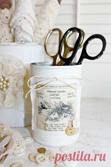 Винтажный декор консервных банок от Becky - Timewashed, США. Фото мастер-класс.