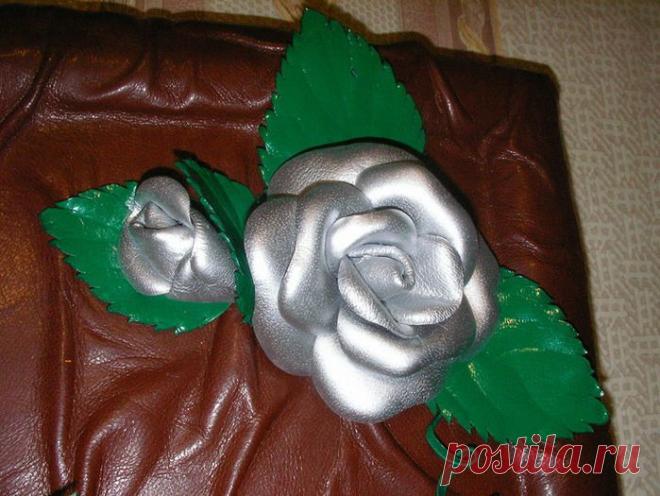 Как сделать розу из натуральной кожи