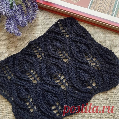 Красивый ажурный узор спицами