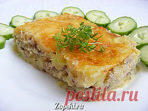 Запеканка из рыбных консервов