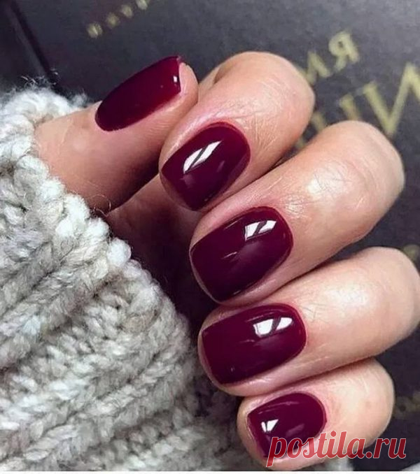 ❤️ Бордовый маникюр на короткие ногти: фото красивого дизайна