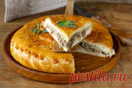 Домашний бабушкин пирог с мясом, картофелем и базиликом — Домашние заботы