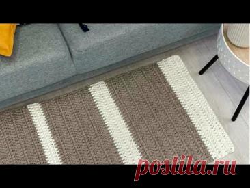 😍В ЛЮБОЙ ИНТЕРЬЕР! Самый простой вязаный ковёр/ Вязаный ковер крючком