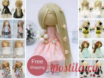 Handmade Rag Doll, Fabric Soft Doll, Textile Cloth Doll, Nursery Decor Doll, Portrait Love Doll, Pink Tilda, Interior GIft Doll by Kristina Hello, dear visitors!  This is handmade cloth doll created by Master Kristina (Vladivostok, Russia). All dolls stated on the photo are mady by artist Kristina. You can find them in our shop searching by artist name: